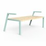 Casa Padrino Gartenbank Mintgr�n / Naturfarben 150 cm - Parkbank mit Armlehnen - Outdoor Sitzbank - Garten M�bel 