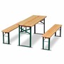 Casa Padrino Gartengarnitur Naturfarben / Gr�n 220 cm - Biergarten M�bel 