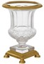 Casa Padrino Barock Glasvase Messing  18 x H. 24 cm - Prunkvolle Blumenvase im Barockstil - Luxus Qualit�t