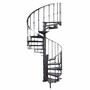 Casa Padrino Gusseisen Wendeltreppe mit Gel�nder rechte Seite Grau H. 289 cm - Rustikale Spiraltreppe