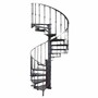 Casa Padrino Gusseisen Wendeltreppe mit Gel�nder linke Seite Grau H. 289 cm - Rustikale Spiraltreppe