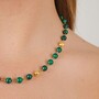 Casa Padrino Halskette Contas de Viana aus 19,2Kt Gold mit Malachit