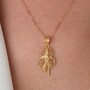 Casa Padrino Halskette Herz von Viana Blume aus 19,2Kt Gold mit Diamant