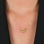 Casa Padrino Halskette Kirschbl�te aus 19,2Kt Gold mit Smaragd