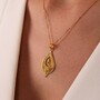 Casa Padrino Halskette Tropfen Blume aus 19,2Kt Gold mit Diamanten