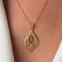 Casa Padrino Halskette Tropfen Blume aus 19,2Kt Gold mit Diamanten