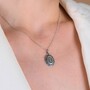 Casa Padrino Halskette Unsere Liebe Frau von F�tima Gekr�nte aus Sterlingsilber mit Markasit