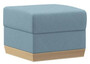 Casa Padrino Hocker Hellblau / Naturfarben 60 x 60 x H. 46 cm - Moderner Wohnzimmer Sitzhocker - Fu�hocker - Wohnzimmer M�bel