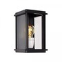 Casa Padrino Jugendstil Au�enwandleuchte 15 x 15 x H. 24 cm - Schwarz - Nostalgische Wetterfeste Au�enleuchte