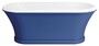 Casa Padrino Jugendstil Badewanne Blau / Wei� 170 cm - Freistehende Retro Stil Badewanne