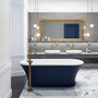 Casa Padrino Jugendstil Badewanne Blau / Wei� 170 cm - Freistehende Retro Stil Badewanne