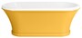 Casa Padrino Jugendstil Badewanne Gelb / Wei� 170 cm - Freistehende Retro Stil Badewanne