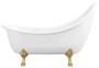 Casa Padrino Jugendstil Badewanne Wei� / Gold 180 cm - Freistehende Retro Stil Badewanne