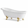 Casa Padrino Luxus Jugendstil Badewanne Wei� / Gold 170 cm - Made in Italy