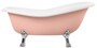 Casa Padrino Jugendstil Badewanne Rosa / Wei� / Silber 168 cm - Freistehende Retro Stil Badewanne