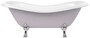 Casa Padrino Jugendstil Badewanne Grau / Wei / Silber 188 cm - Freistehende Retro Stil Badewanne