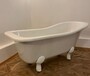 Casa Padrino Jugendstil Badewanne Wei� / Wei� 170 cm - Freistehende Retro Stil Badewanne