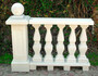 Casa Padrino Jugendstil Balustrade mit S�ule und dekorativer Kugel Wei� 133 x 33 x H. 110 cm - Massives Stein Gel�nder aus feinstem Beton - Prunkvolle Terrassen Deko 