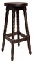 Casa Padrino Jugendstil Barhocker Dunkelbraun H. 80 cm - Runder Massivholz Barstuhl