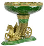 Casa Padrino Barock Blumenschale Gr�n / Messing 49,2 x 41 x H. 40,8 cm - Prunkvolle Porzellan Pflanzenschale mit elegantem Bronze Pegasus Pferd - Deko Accessoires im Barockstil 