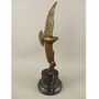 Casa Padrino Luxus Bronze Deko Skulptur Taube Bronze / Schwarz H. 39 cm