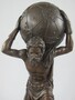 Casa Padrino Jugendstil Bronze Skulptur Mann mit Kugel Bronzefarben / Schwarz 15 x 15 x H. 33 cm - Bronzefigur - Dekofigur - Schreibtisch Deko Accessoires