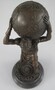 Casa Padrino Jugendstil Bronze Skulptur Mann mit Kugel Bronzefarben / Schwarz 15 x 15 x H. 33 cm - Bronzefigur - Dekofigur - Schreibtisch Deko Accessoires