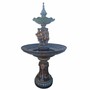 Casa Padrino Jugendstil Bronze Springbrunnen 3 Kinder  130 x H. 240 cm - Runder Gartenbrunnen - Garten Deko Accessoires 
