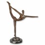 Casa Padrino Deko Figur T�nzerin Bronze / Schwarz H. 41,6 cm - Abstrakte Bronze Skulptur 