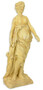 Casa Padrino Jugendstil Deko Skulptur Frau mit Harfe Beige 20,5 x 19,7 x H. 54,7 cm - Kunstharz Dekofigur - Wohnzimmer Deko - Barock & Jugendstil Deko Accessoires 