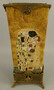 Casa Padrino Jugendstil Deko Vase Mehrfarbig / Messing 15 x 10 x H. 34 cm - Porzellan Blumenvase - Barock & Jugendstil Deko Accessoires