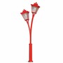 Casa Padrino Jugendstil Doppel Gartenlaterne Rot H. 353,5 cm - Au�enbeleuchtung