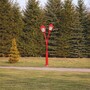 Casa Padrino Jugendstil Doppel Gartenlaterne Rot H. 353,5 cm - Au�enbeleuchtung