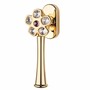 Casa Padrino Jugendstil Fensterklinke mit Kristallglas Gold / Lila 3 x 16,5 cm - Eleganter Fenstergriff - Jugendstil Deko Accessoires - Made in Italy