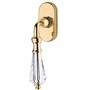 Casa Padrino Luxus Barock Fensterklinke mit Kristallglas Gold 14,5 cm - Prunkvoller Fenstergriff - Barock Deko Accessoires - Made in Italy