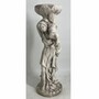 Casa Padrino Jugendstil Garten Deko Beton Skulptur Frau mit Blumentopf Grau H. 60 cm