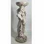 Casa Padrino Jugendstil Garten Deko Beton Skulptur Frau mit Blumentopf Grau H. 60 cm