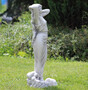 Casa Padrino Jugendstil Garten Deko Skulptur Dame Grau H. 70 cm - Elegante Garten Deko Stein Figur - Barock & Jugendstil Garten Deko Accessoires