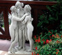 Casa Padrino Jugendstil Garten Deko Skulptur 3 Damen Grau H. 103 cm - Elegante Garten Deko Stein Figur - Barock & Jugendstil Garten Deko Accessoires
