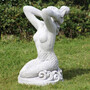 Casa Padrino Jugendstil Garten Deko Skulptur Meerjungfrau Grau 35 x 32 x H. 57 cm - Elegante Garten Deko Stein Figur - Barock & Jugendstil Garten Deko Accessoires