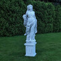 Casa Padrino Jugendstil Garten Deko Skulptur Dame Grau H. 175 cm - Elegante Garten Deko Stein Figur - Barock & Jugendstil Garten Deko Accessoires