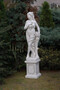 Casa Padrino Jugendstil Garten Deko Skulptur Dame Grau H. 140 cm - Elegante Garten Deko Stein Figur - Barock & Jugendstil Garten Deko Accessoires