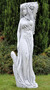 Casa Padrino Jugendstil Garten Deko Skulptur Dame Grau 40 x 40 x H. 140 cm - Elegante Garten Deko Stein Figur - Barock & Jugendstil Garten Deko Accessoires