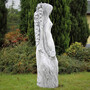 Casa Padrino Jugendstil Garten Deko Skulptur Dame Grau 40 x 40 x H. 140 cm - Elegante Garten Deko Stein Figur - Barock & Jugendstil Garten Deko Accessoires