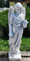 Casa Padrino Jugendstil Garten Deko Skulptur Engel mit Blumen Grau 30 x 30 x H. 104 cm - Elegante Garten Deko Stein Figur - Barock & Jugendstil Garten Deko Accessoires - Garten Deko Skulpturen