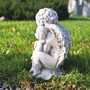 Casa Padrino Jugendstil Garten Deko Skulptur Engel Grau H. 36 cm - Garten Figur