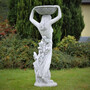 Casa Padrino Jugendstil Garten Deko Skulptur Frau mit Blumentopf Grau H. 98 cm - Elegante Garten Deko Stein Figur mit Pflanzentopf - Barock & Jugendstil Garten Deko Accessoires