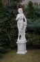 Casa Padrino Jugendstil Garten Deko Skulptur Frau Grau 44 x 30 x H. 140 cm - Elegante Garten Deko Stein Figur - Barock & Jugendstil Garten Deko Accessoires