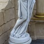 Casa Padrino Jugendstil Garten Deko Skulptur Frau mit Vase auf S�ule Grau H. 244 cm