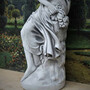 Casa Padrino Jugendstil Garten Deko Skulptur Frau Grau H. 131 cm - Elegante Garten Deko Stein Figur - Barock & Jugendstil Garten Deko Accessoires